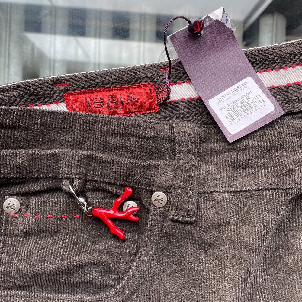 Isaia Brown Corduroy Pants 32 / 33 Waist